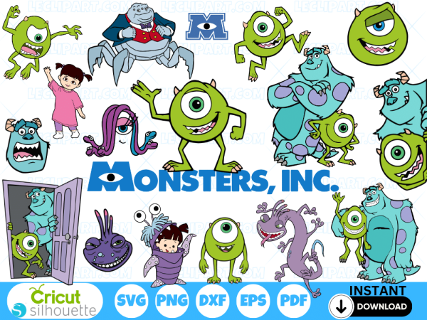 Monsters Inc SVG Bundle Cut Files Cricut Silhouette