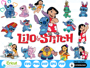 Lilo & Stitch SVG Cut Files Cricut - Silhouette