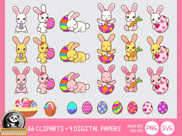 Cute Easter Bunny SVG Collection Cut Files