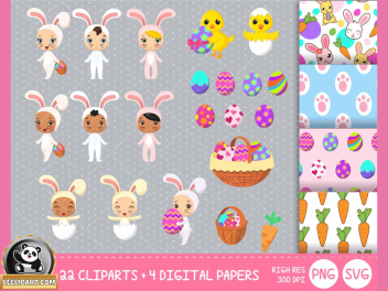 Cute Easter Kids SVG Collection