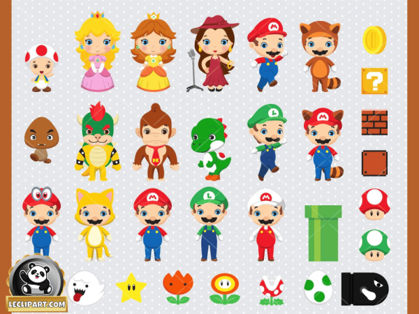 Cute Mario Bros SVG Collection Cut Files Cricut