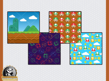 Cute Mario Bros SVG Collection Background