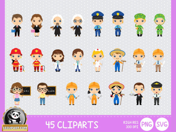 Cute Professions SVG Collection Cut Files