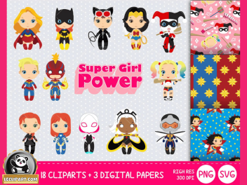 Cute Super Girl Power SVG Collection