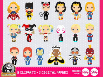 Cute Super Girl Power SVG Collection Cut Files