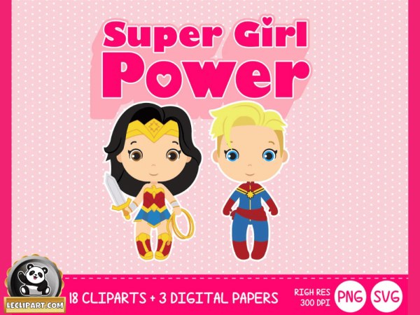 Cute Super Girl Power SVG Collection Cut Files Cricut - Silhouette