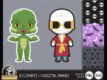 Cute Universal Monsters SVG Collection Cut Files Cricut