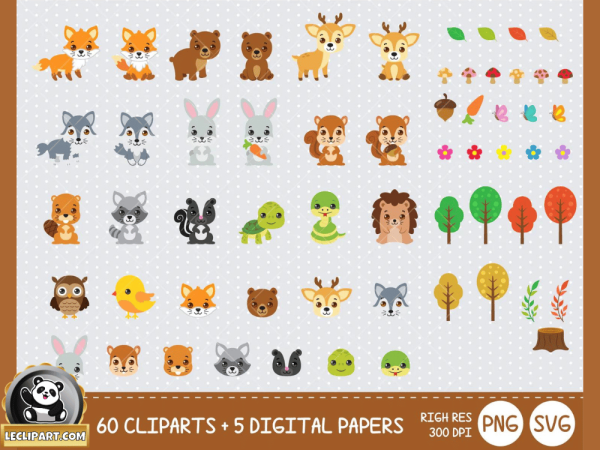 Cute Woodland Animals SVG Collection Cut Files