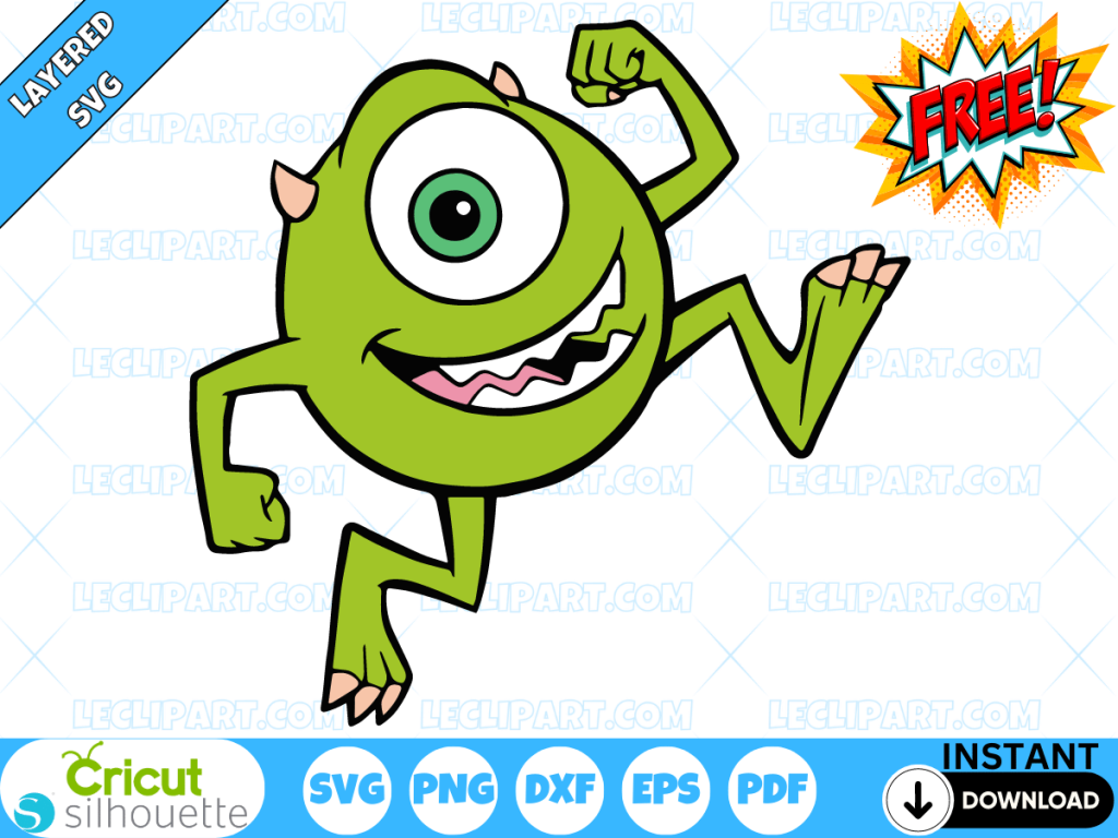 Free Monsters Inc Svg Cut File For Cricut And Silhouette