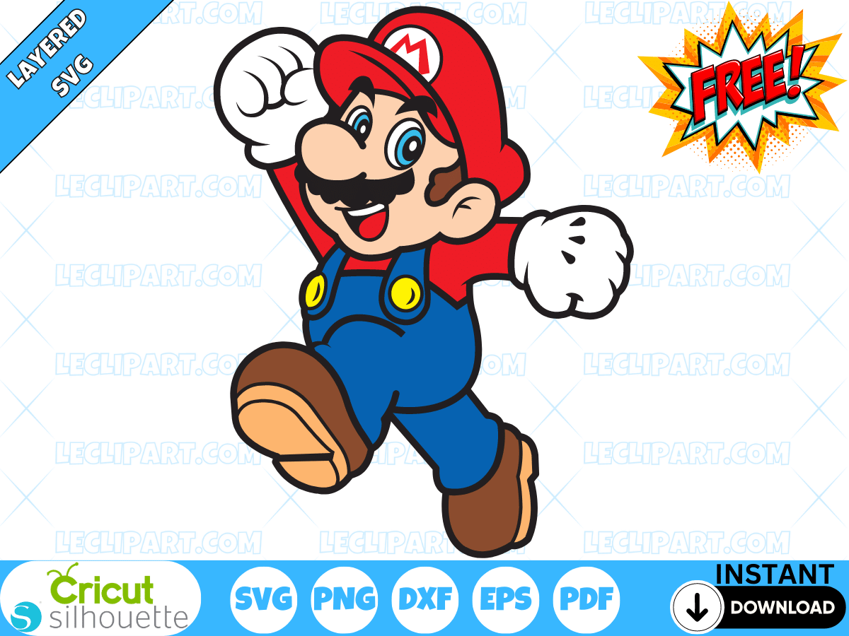 FREE Super Mario SVG Cut File for Cricut and Silhouette