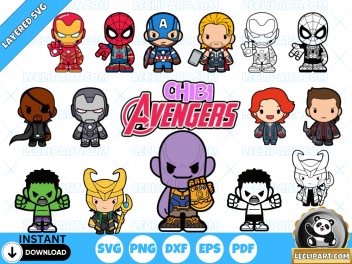 Chibi Avengers SVG Collection Cut Files Cricut
