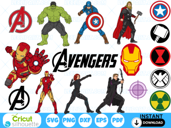 Avengers SVG Bundle Cut Files Cricut - Silhouette