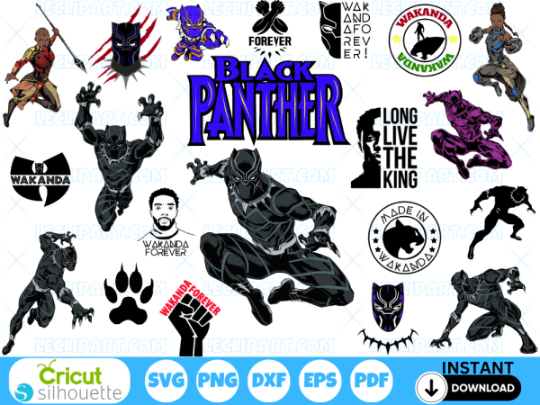 Black Panther SVG Bundle Cut Files Cricut - Silhouette
