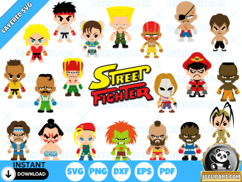 Chibi Street Fighter SVG Collection