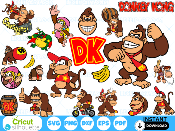 Donkey Kong SVG Bundle Cut Files Cricut - Silhouette