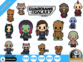 Chibi Guardians of the Galaxy SVG Collection