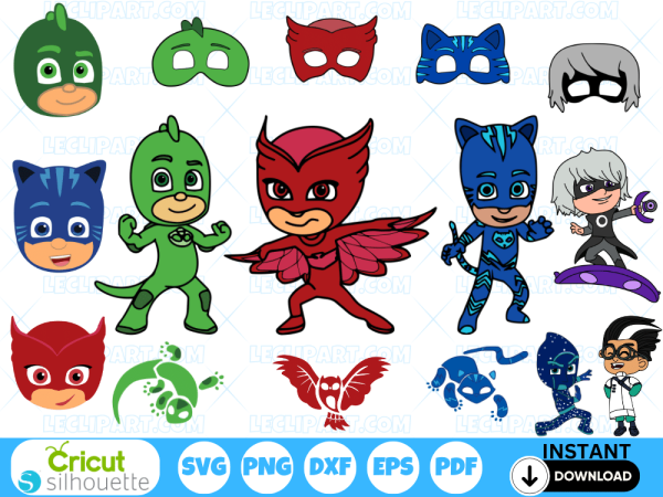 PJ Masks SVG Bundle Cut Files Cricut - Silhouette