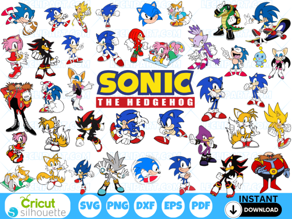 Sonic SVG Bundle Cut Files Cricut - Silhouette