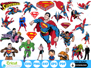 Superman SVG Bundle Cut Files Cricut - Silhouette