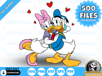 Donald and Daisy Duck Valentine's Day SVG Bundle
