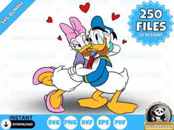 Donald and Daisy Duck Valentines Day SVG Bundle