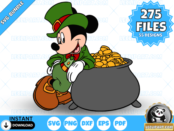 Mickey and Friends Saint Patrick's Day SVG Bundle