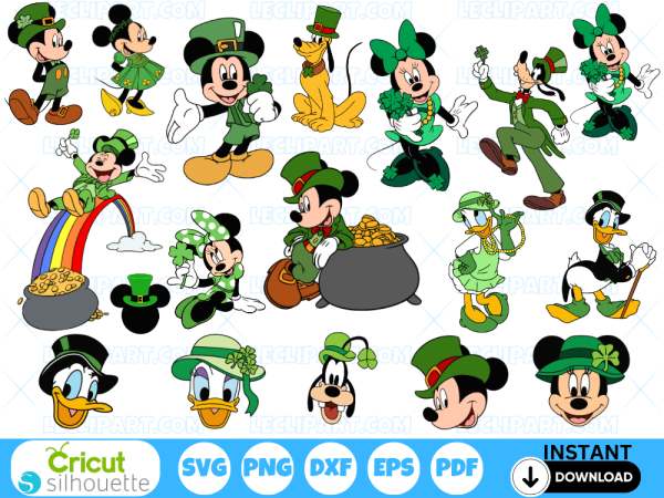 Mickey and Friends Saint Patrick's Day SVG Bundle 3