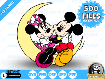 Mickey and Minnie Valentine's Day SVG Bundle Images 1