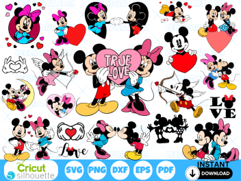 Mickey and Minnie Valentine's Day SVG Bundle Images 3