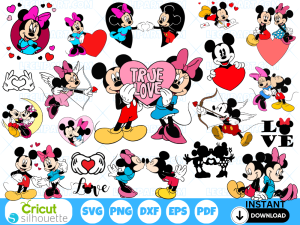 Mickey and Minnie Valentine's Day SVG Bundle Images 3