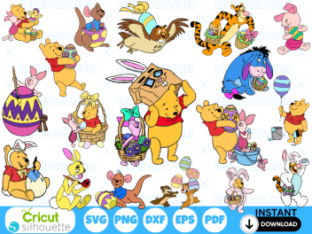 Pooh and Friends Easter SVG Bundle 3