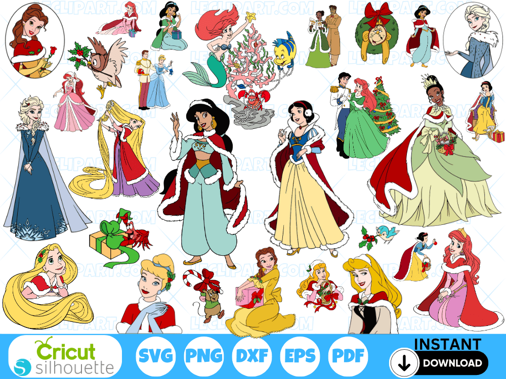 disney-princess-christmas-svg-bundle-3 Disney Princess Christmas SVG Bundle Cricut Silhouette