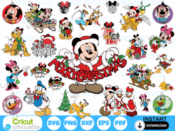 Mickey and Friends Christmas SVG Bundle Cricut Silhouette