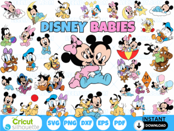 Baby Mickey and Friends SVG Bundle Cut Files Cricut Silhouette