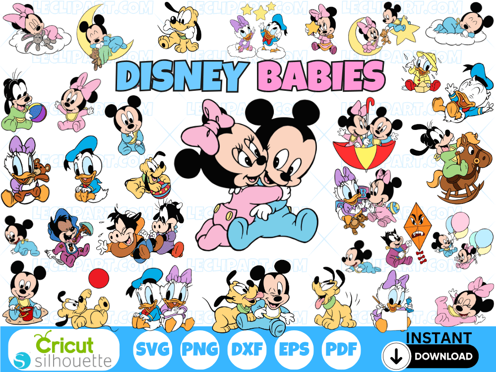 Baby Mickey and Friends SVG Bundle Cut Files Cricut Silhouette Baby Mickey and Friends SVG Bundle Cut Files Cricut Silhouette