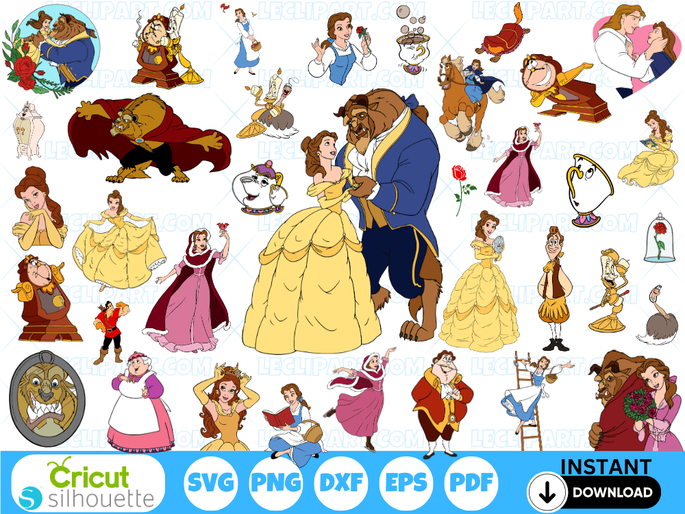 Beauty and The Beast SVG Bundle Cut Files Cricut Silhouette Beauty and The Beast SVG Bundle Cut Files Cricut Silhouette