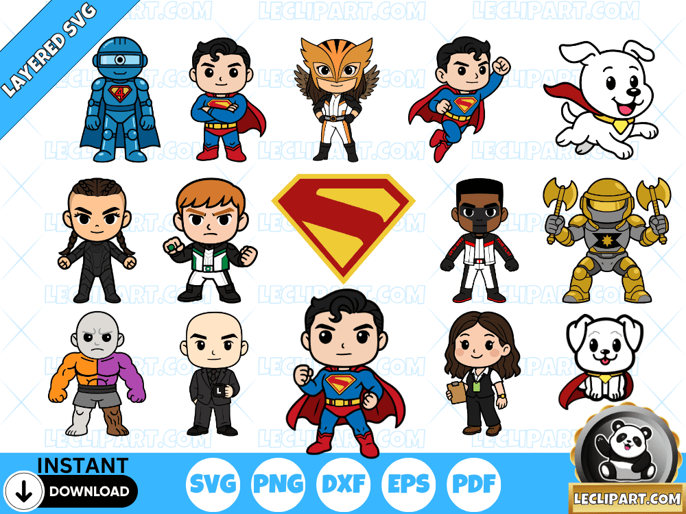 Chibi Superman SVG Collection Chibi Superman SVG Collection
