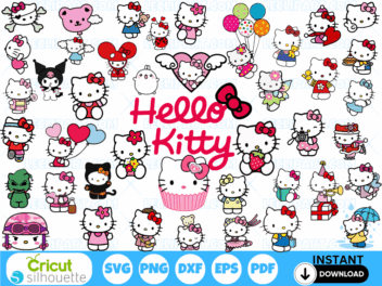 Hello Kitty SVG Bundle Cut Files Cricut Silhouette
