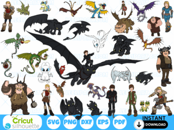 How to Train Your Dragon SVG Bundle Cut Files Cricut Silhouette