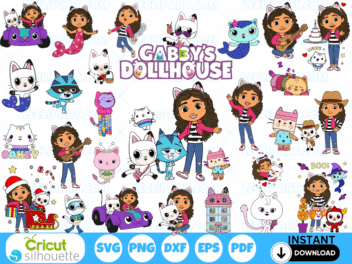 Gabbys Dollhouse SVG Bundle Cricut Silhouette