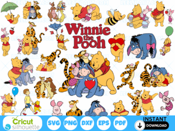 Winnie The Pooh SVG Bundle Cricut Silhouette